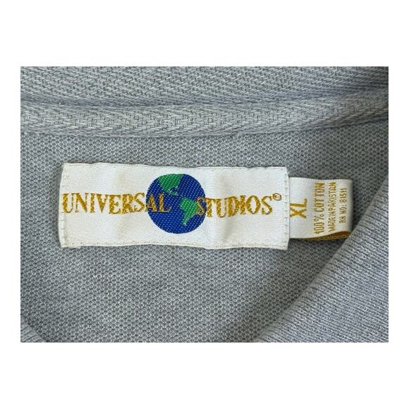 Vintage Universal Studios Polo Shirt XL Gray Crest Embroidered Logo 90’s Y2k - Picture 14 of 14
